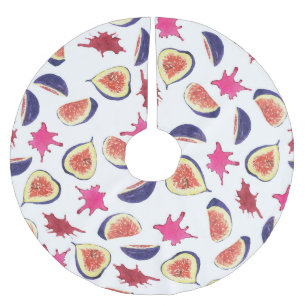Jupon De Sapin En Polyester Brossé Figes fraîches Aquarelle de jus rose
