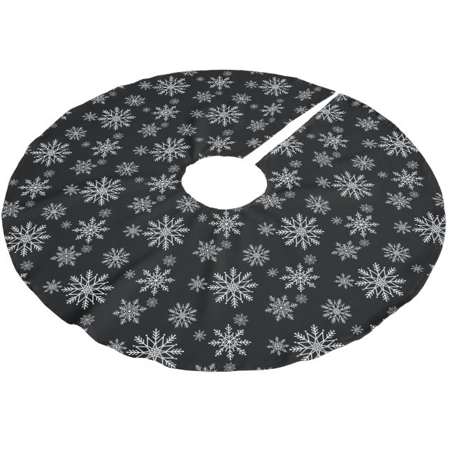 Jupon De Sapin En Polyester Brossé Flèche-neige noire et blanche (Angle)