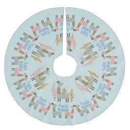 Jupon De Sapin En Polyester Brossé Fleece Navidad Llamas