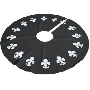 Jupon De Sapin En Polyester Brossé Fleur De Lis Black