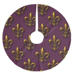 Jupon De Sapin En Polyester Brossé Fleur De Lis Pattern