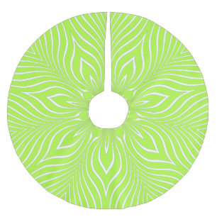 Jupon De Sapin En Polyester Brossé Fleur rayée vert citron et blanc