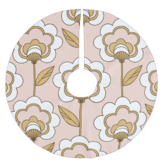 Jupon De Sapin En Polyester Brossé Fleur rétro : motif vintage sans soudure.