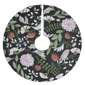 Jupon De Sapin En Polyester Brossé Fleurs d'Engraving Antique Peint à la main