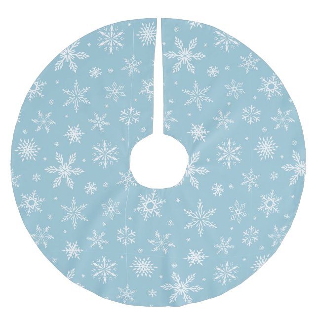 Jupon De Sapin En Polyester Brossé Flocon de neige (Devant)