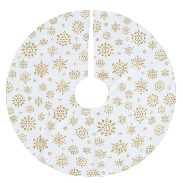 Jupon De Sapin En Polyester Brossé Flocon de neige (Devant)