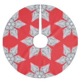Jupon De Sapin En Polyester Brossé Flocon de neige en cristal -
