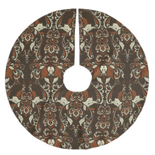 Jupon De Sapin En Polyester Brossé Floral baroque : Papier peint Vintage classique
