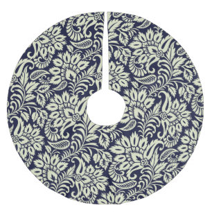 Jupon De Sapin En Polyester Brossé Fond Floral Indien Design Vintage