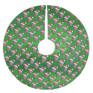 Jupon De Sapin En Polyester Brossé Football de Santa Hat sur Vert