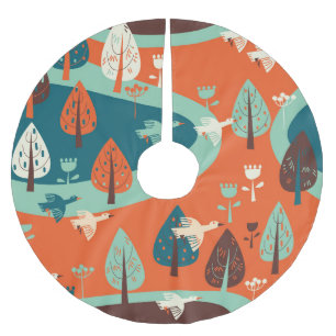 Jupon De Sapin En Polyester Brossé Forêt d'oies : Scène Vintage de la nature