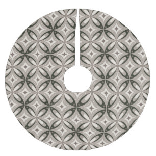 Jupon De Sapin En Polyester Brossé Formes circulaires rétro beige et marron
