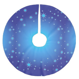 Jupon De Sapin En Polyester Brossé Formes géométriques bleues