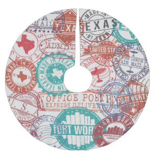 Jupon De Sapin En Polyester Brossé Fort Worth Texas : timbres de voyage.