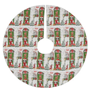 Jupon De Sapin En Polyester Brossé Français Springer Spaniel Chien Noël
