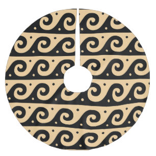 Jupon De Sapin En Polyester Brossé Fret grec, Motif d'onde méditerranéen, Brown
