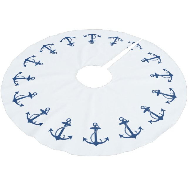 Jupon De Sapin En Polyester Brossé Frontière d'Ancre (Angle)