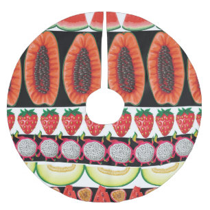 Jupon De Sapin En Polyester Brossé Fruits exotiques Motif sans couture tendance