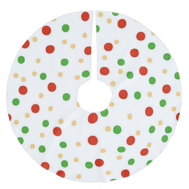 Jupon De Sapin En Polyester Brossé Fun Polka Dot Noël (Devant)