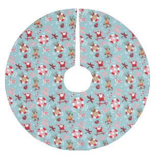 Jupon De Sapin En Polyester Brossé Funny Tropical Père Noël