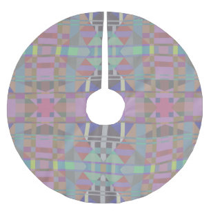 Jupon De Sapin En Polyester Brossé Géométrique vert violet rose