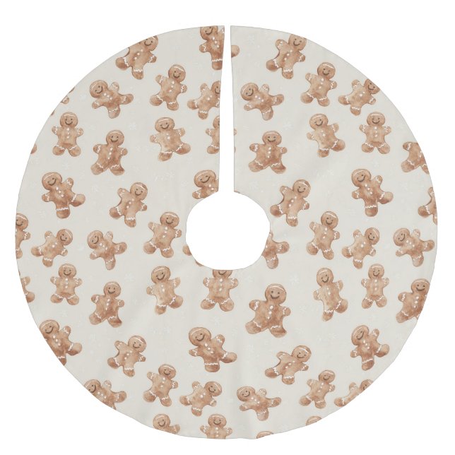 Jupon De Sapin En Polyester Brossé Gingerbread Cookies Christmas (Devant)