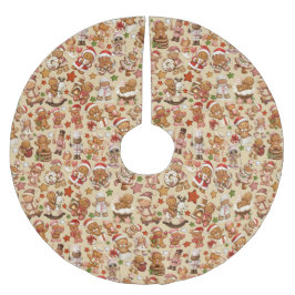 Jupon De Sapin En Polyester Brossé Gingerbread Joy Christmas Tree Skirt