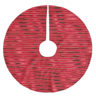 Jupon De Sapin En Polyester Brossé Glam Red Gold Stripes