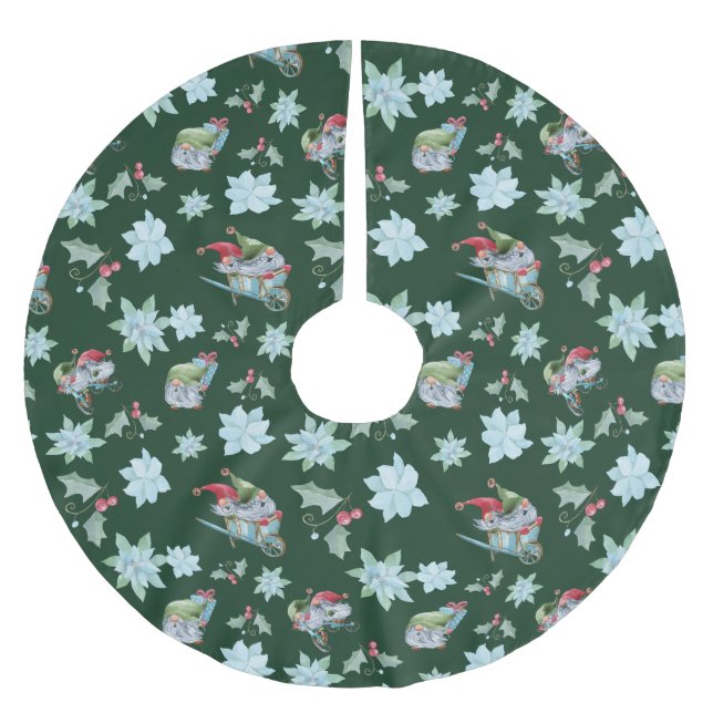 Jupon De Sapin En Polyester Brossé Gnomes de Noël fantasques en jeu (Devant)