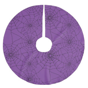 Jupon De Sapin En Polyester Brossé Goth Black and Purple Déplaisant Cobwebs Noël