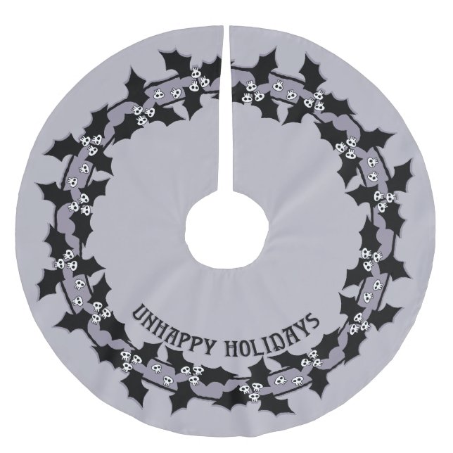Jupon De Sapin En Polyester Brossé Gothique Des Vacances Malheureuses Wreath (Devant)