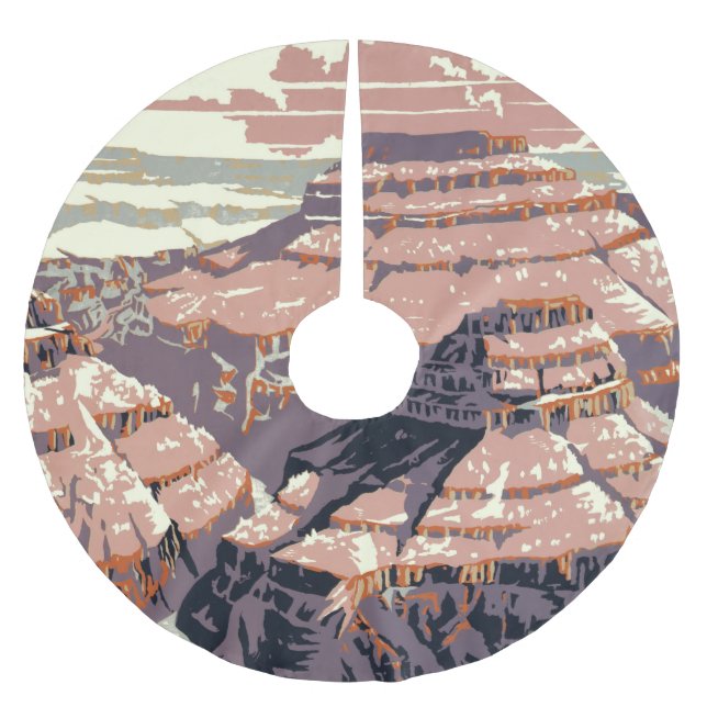 Jupon De Sapin En Polyester Brossé Grand Canyon Western Graphic Art American (Devant)