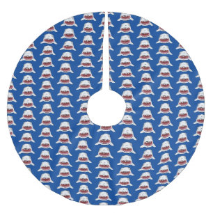 Jupon De Sapin En Polyester Brossé Grand requin blanc moyen dessin animé