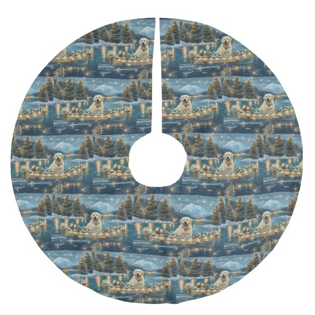 Jupon De Sapin En Polyester Brossé Grande Pyrénées Noël Festive Voyage (Devant)