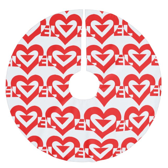 Jupon De Sapin En Polyester Brossé Graphique d'amour cool, Rouge (Devant)