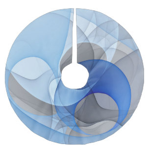 Jupon De Sapin En Polyester Brossé Graphique d'art fractal gris bleu Abstrait moderne