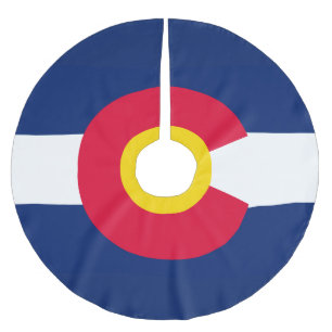 Jupon De Sapin En Polyester Brossé Graphique dynamique de drapeau d'état du Colorado
