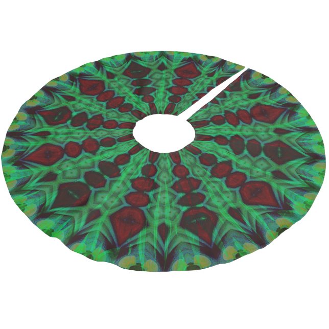 Jupon De Sapin En Polyester Brossé green and burgundy 001 holiday  (Angle)