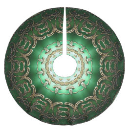 Jupon De Sapin En Polyester Brossé Green Decorative Tree Skirt