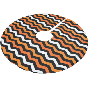 Jupon De Sapin En Polyester Brossé Halloween Chevron Stripe