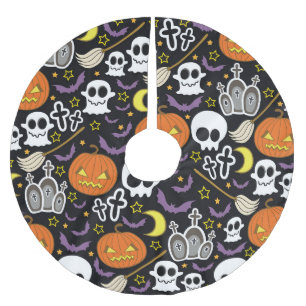 Jupon De Sapin En Polyester Brossé Halloween éffrayant : Conception Arrière - plan à 