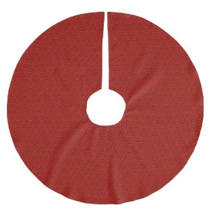 Jupon De Sapin En Polyester Brossé Hexagones rouges imbriqués