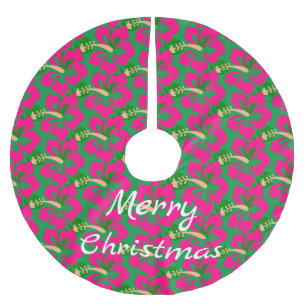 Jupon De Sapin En Polyester Brossé Hibiscus rose tropical Thunder_Cove