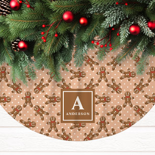 Jupon De Sapin En Polyester Brossé Homme en pain d'épices marron monogramme Noël