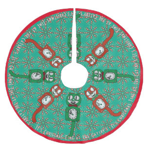 Jupon De Sapin En Polyester Brossé Horloge Vintage rétro personnalisée
