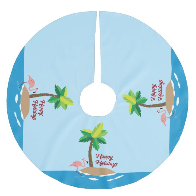 Jupon De Sapin En Polyester Brossé Île de Noël tropicale (Devant)