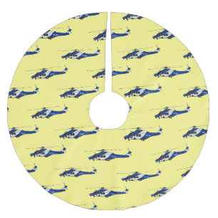 Jupon De Sapin En Polyester Brossé Illustration de cartoon d'hélicoptère de police 