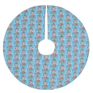 Jupon De Sapin En Polyester Brossé Illustration de dessin animé drôle de mammouth lai