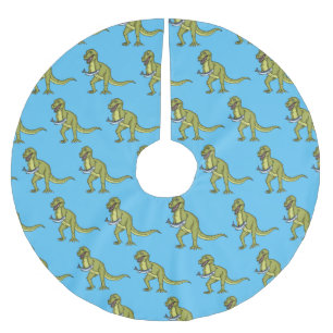 Jupon De Sapin En Polyester Brossé Illustration de dinosaure T rex drôle