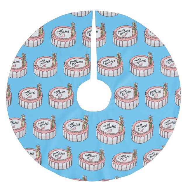 Jupon De Sapin En Polyester Brossé Illustration de gâteau d'anniversaire (Devant)